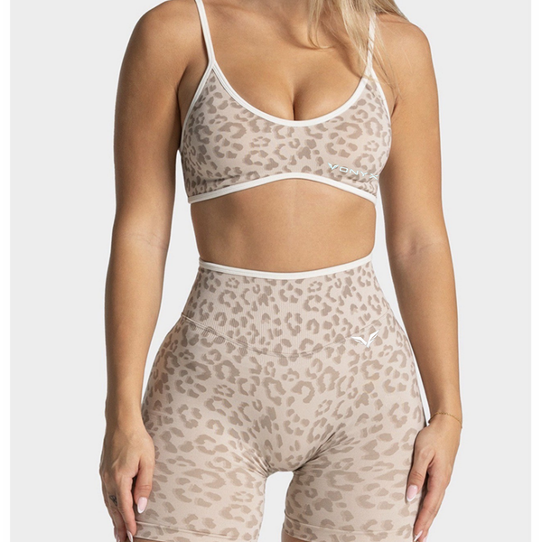 VONYX SOUL Cream Leopard Print High-Waisted Shorts – product image 1